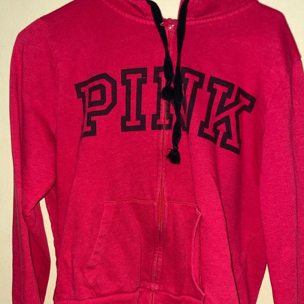womens victoria secrets pink zip up
